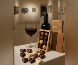 Arte y sabor: vino, bombones artesanos y recorrido por galería de arte