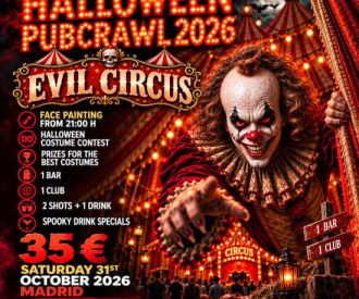 Halloween Evil Circus Madrid pub Crawl