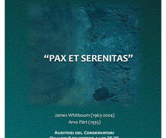 Fundació Studium Aureum, concert nº4, Pax et serenitas, Whitbourn i Pärt
