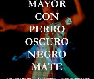 Señor mayor con perro oscuro negro mate