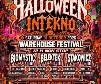 Halloween in Tekno · Warehouse Festival · 12h non·Stop + 20.000w Funktion one