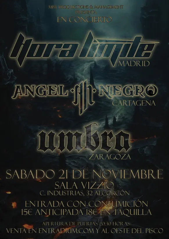 Hora Límite + Ángel Negro + Umbra - Noche de Rock y Metal