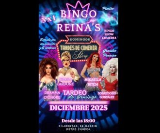 Bingo Reinas y Tardeo de comedia LGTBIQ